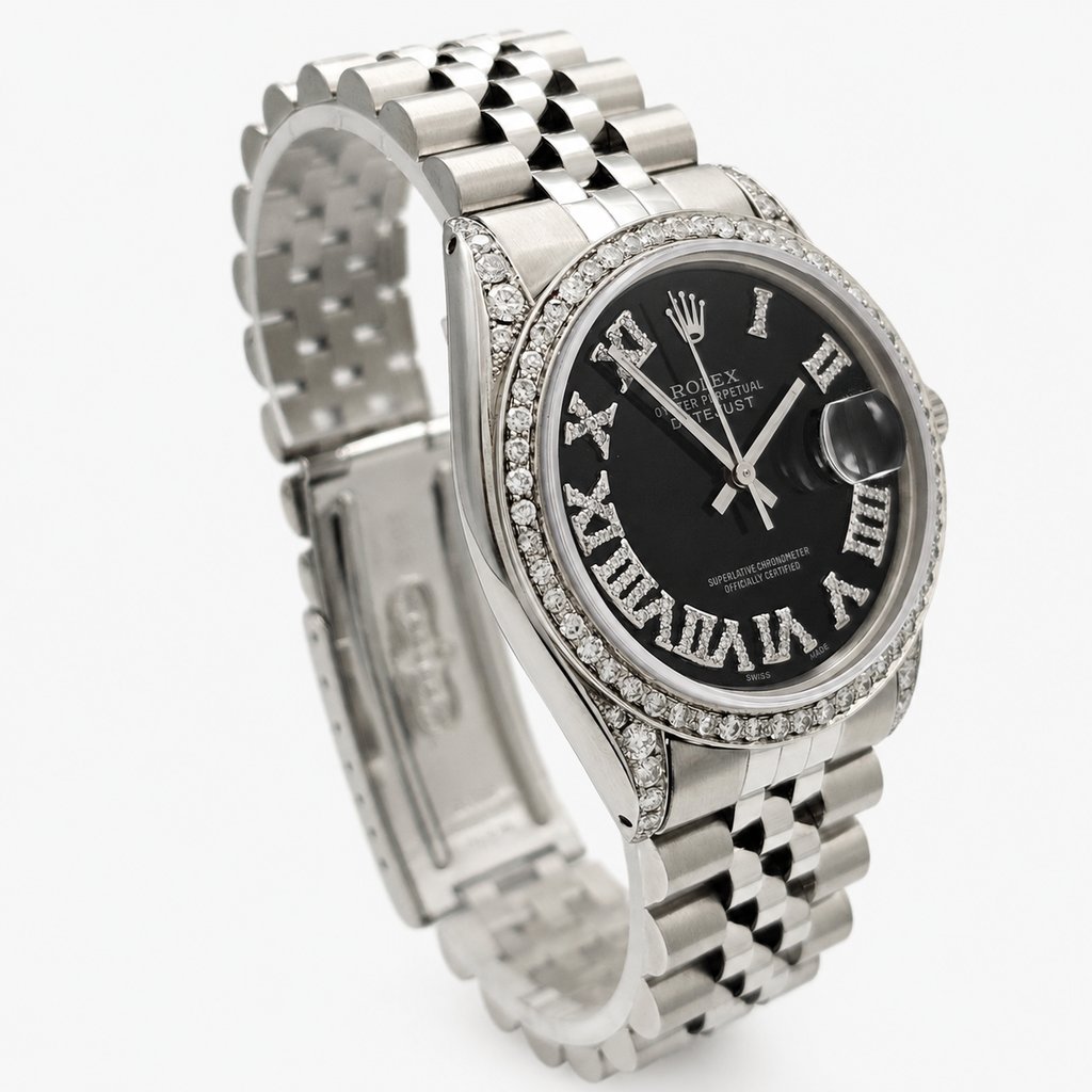 View Of Opposite Crown Facing Side Of Rolex 16014 Stainless Steel Watch Pre Owned Condition