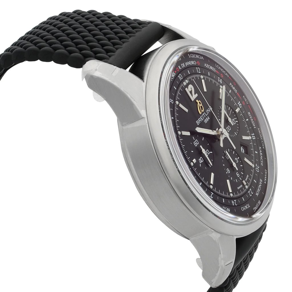 View Of Opposite Crown Facing Side Of Breitling AB0510U6/BC26-256S Stainless Steel Watch Display Model Condition