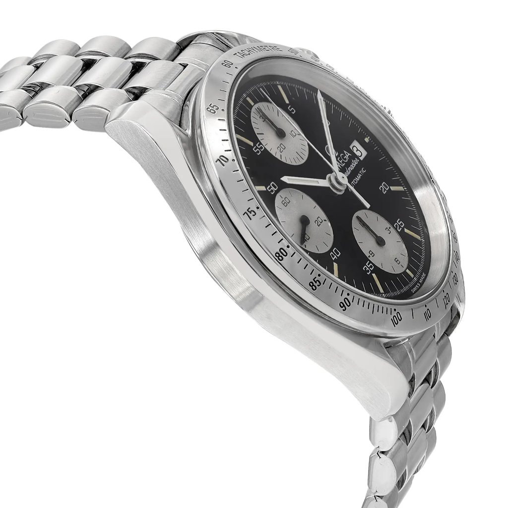 View Of Opposite Crown Facing Side Of Omega 3511.50.00 Stainless Steel Watch Pre Owned Condition