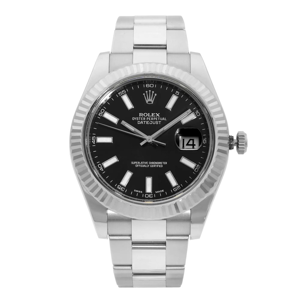 Front Full View Of Rolex 116334 Stainless Steel Watch Pre Owned Condition Excellent