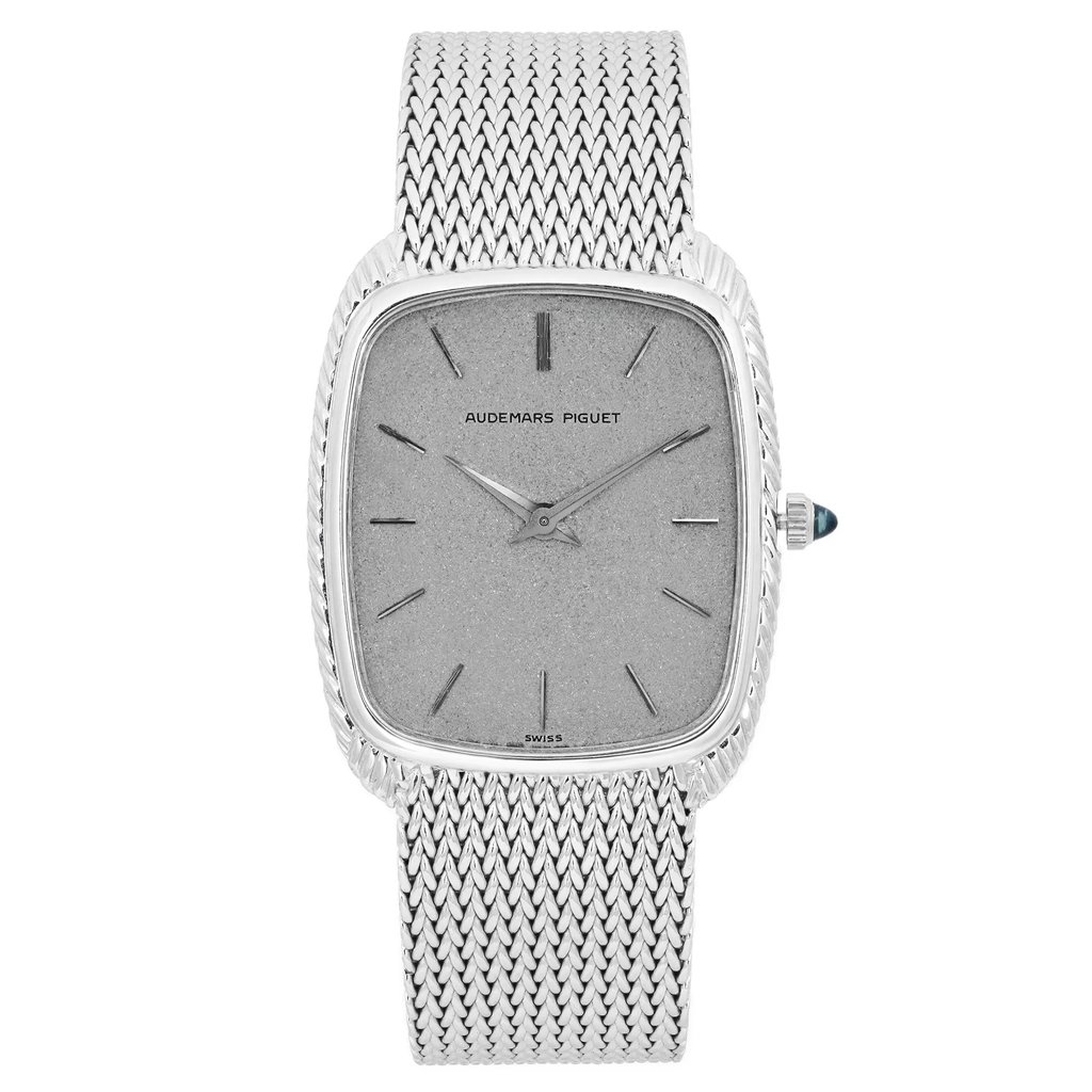 Front Full View Of Audemars Piguet 701 White Gold Watch Pre Owned Condition Good