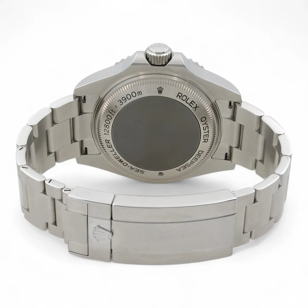 Back View Of Screwback Back Case And Closed Stainless Steel Band Of Rolex 126660 Watch Pre Owned Condition