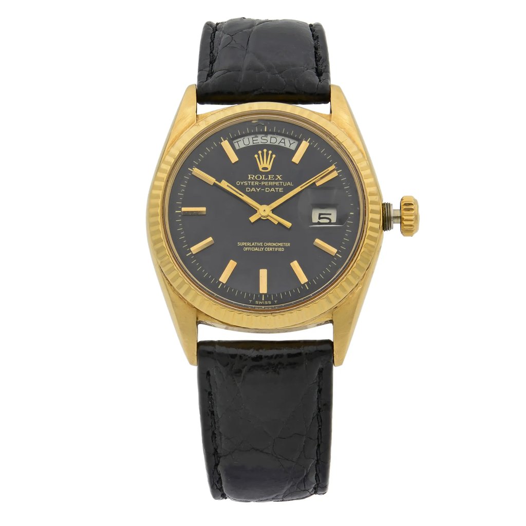 Front Full View Of Rolex 1803 Gold 18kt Watch Pre Owned Condition {Product Condition}