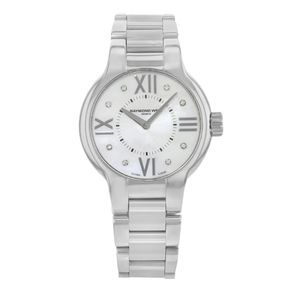 Front Full View Of RAYMOND WEIL 5932-ST-00995 Stainless Steel Watch Pre Owned Condition Good