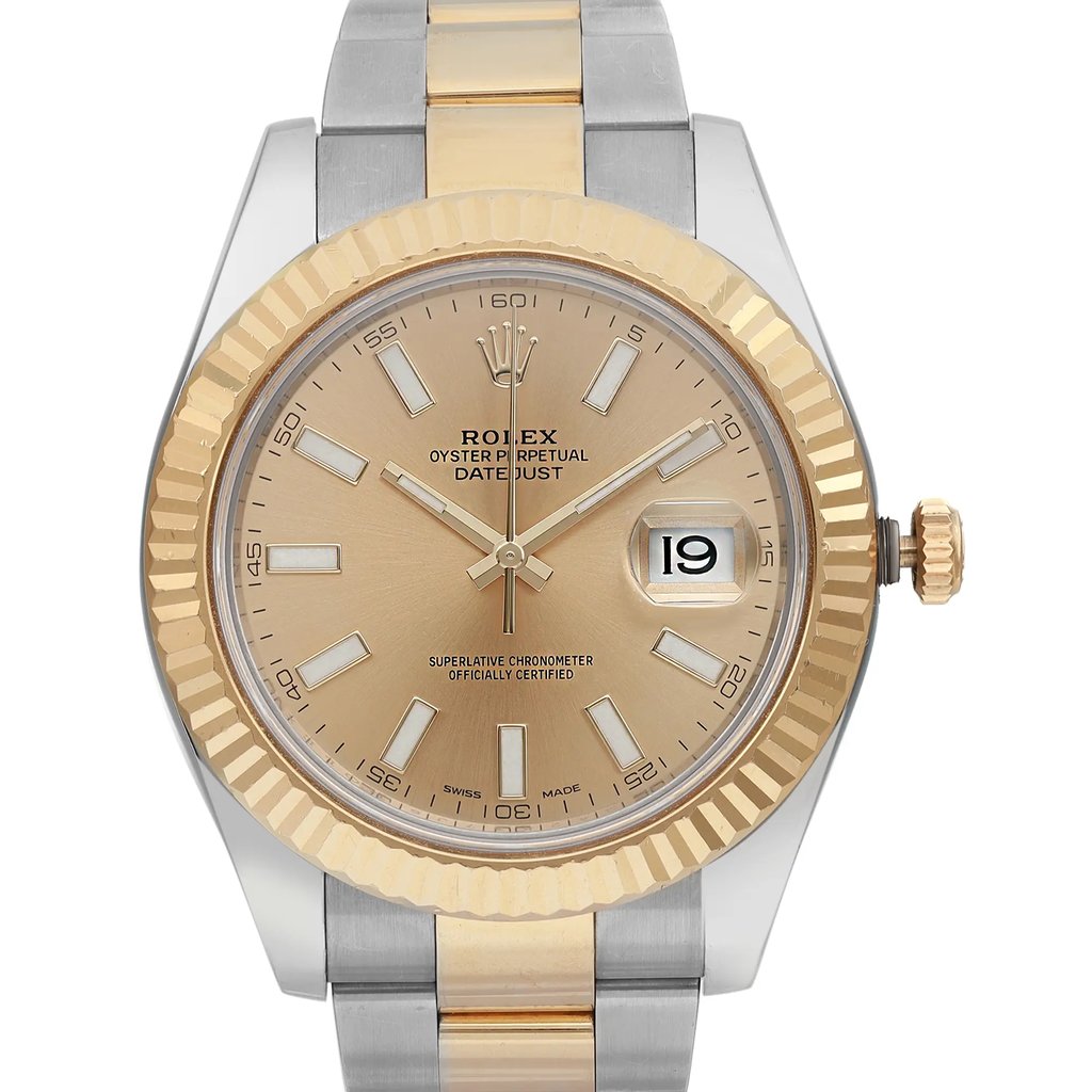 Up Close Front Facing Picture Of Rolex 116333 Stainless Steel Watch Pre Owned Condition