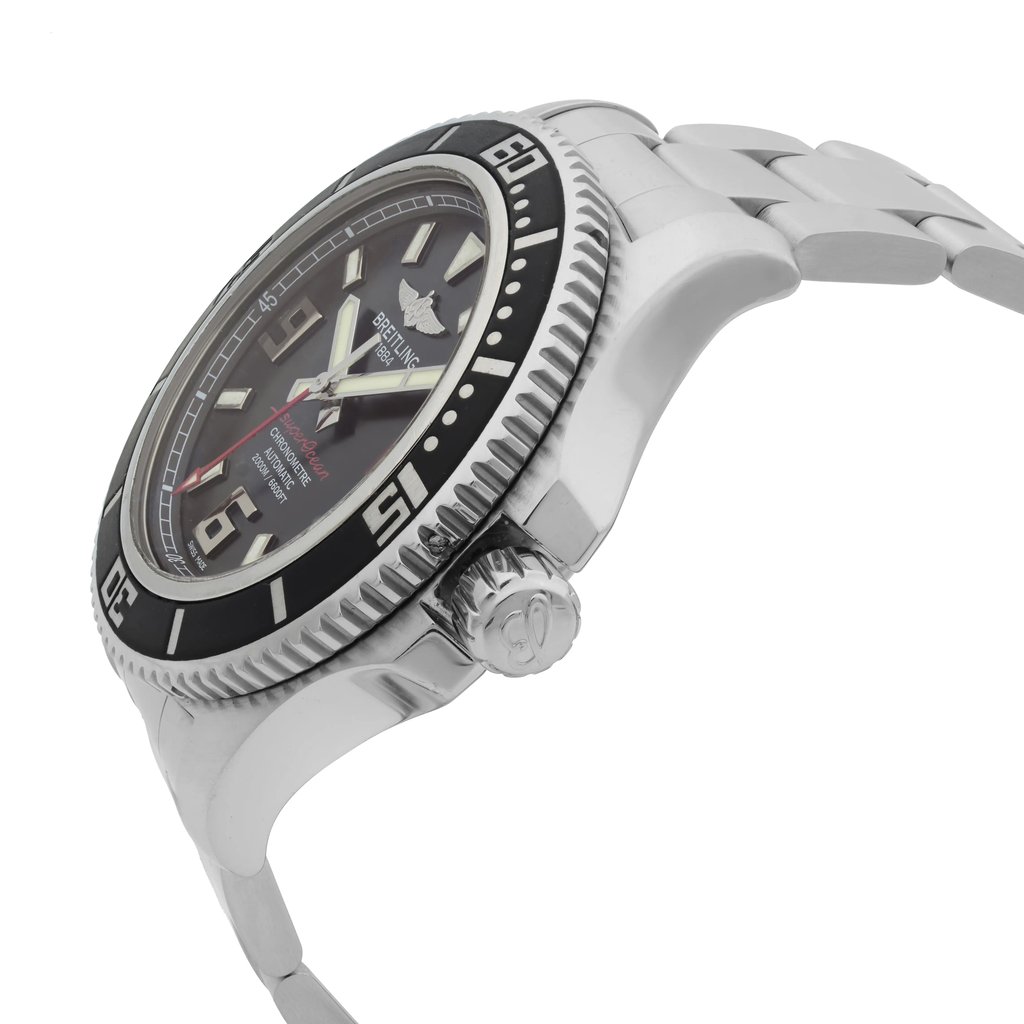 View Of Crown Facing Side Of Breitling A1739102/BA76-162A Stainless Steel Watch Pre Owned Condition