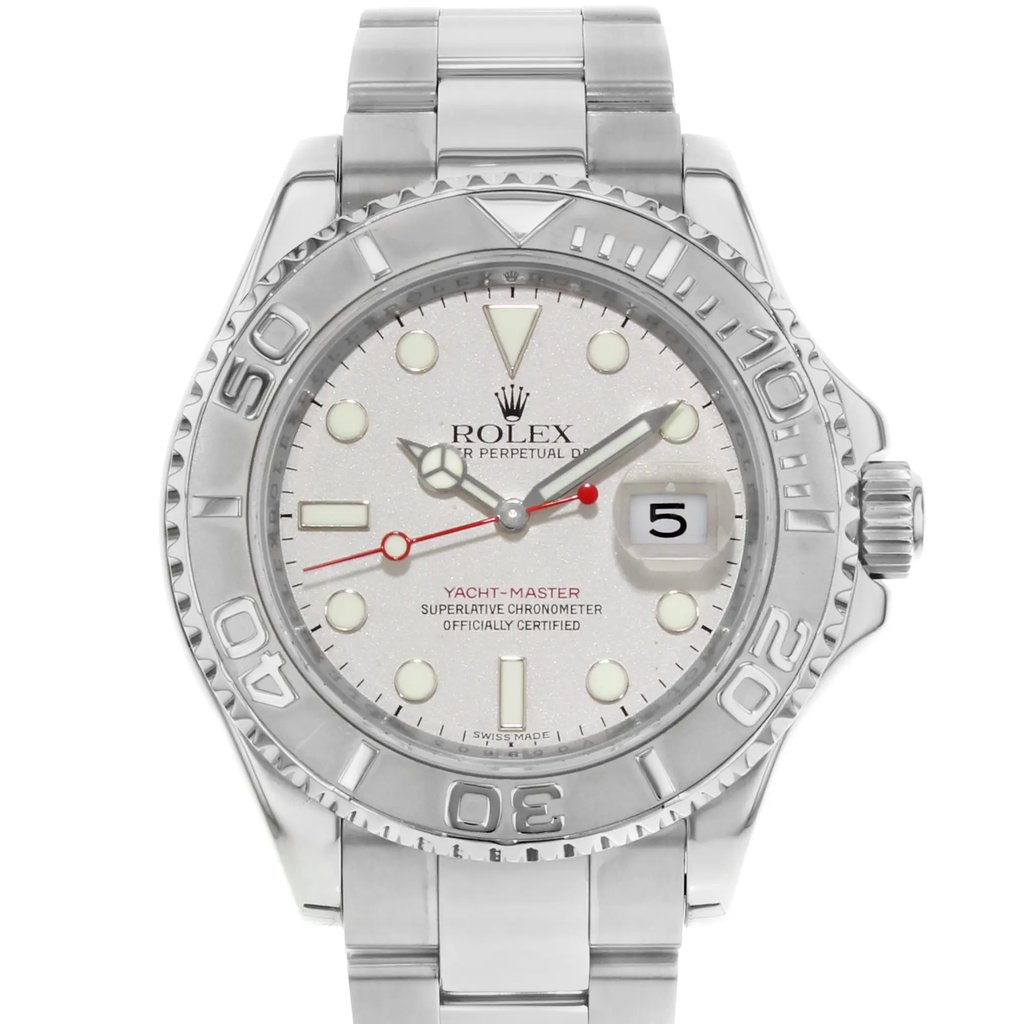 Up Close Front Facing Picture Of Rolex 16622 Stainless Steel Watch Pre Owned Condition