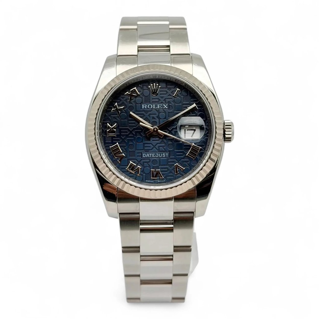 Front Full View Of Rolex 116234 Stainless Steel Watch Pre Owned Condition Good
