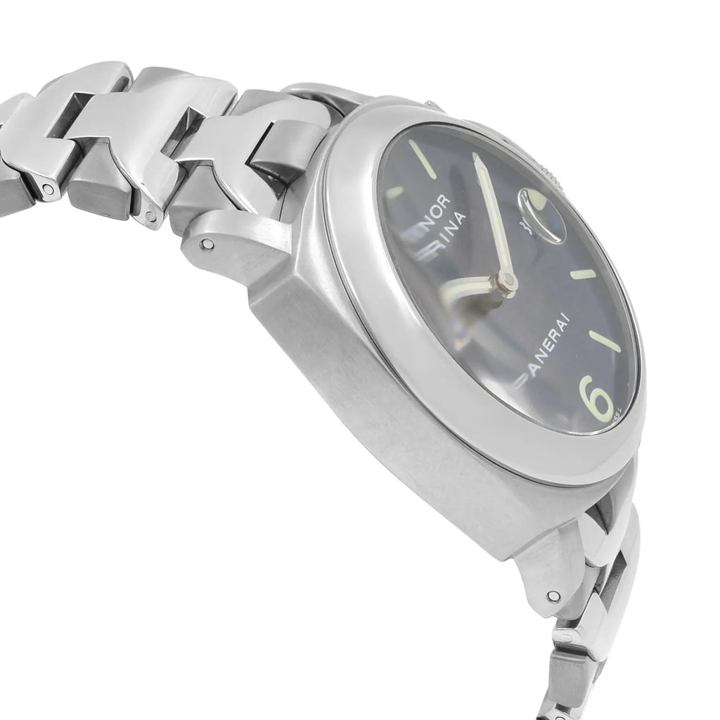View Of Opposite Crown Facing Side Of Panerai PAM00120 Stainless Steel Watch Pre Owned Condition