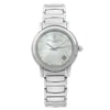 An image of a Wristwatch by Charriol. This Pre Owned item is designed for Women, featuring a Casual,Classic,Dress/Formal style. It has a Quartz movement and an Analog display with a White dial color. The indices include 12-Hour Dial,Diamond Markers,Non-Numeric Hour Marks. The band is made of Stainless Steel and the case is made of Stainless Steel. The watch has a Round shape with a case size of 33 mm and a case thickness of 7 mm.