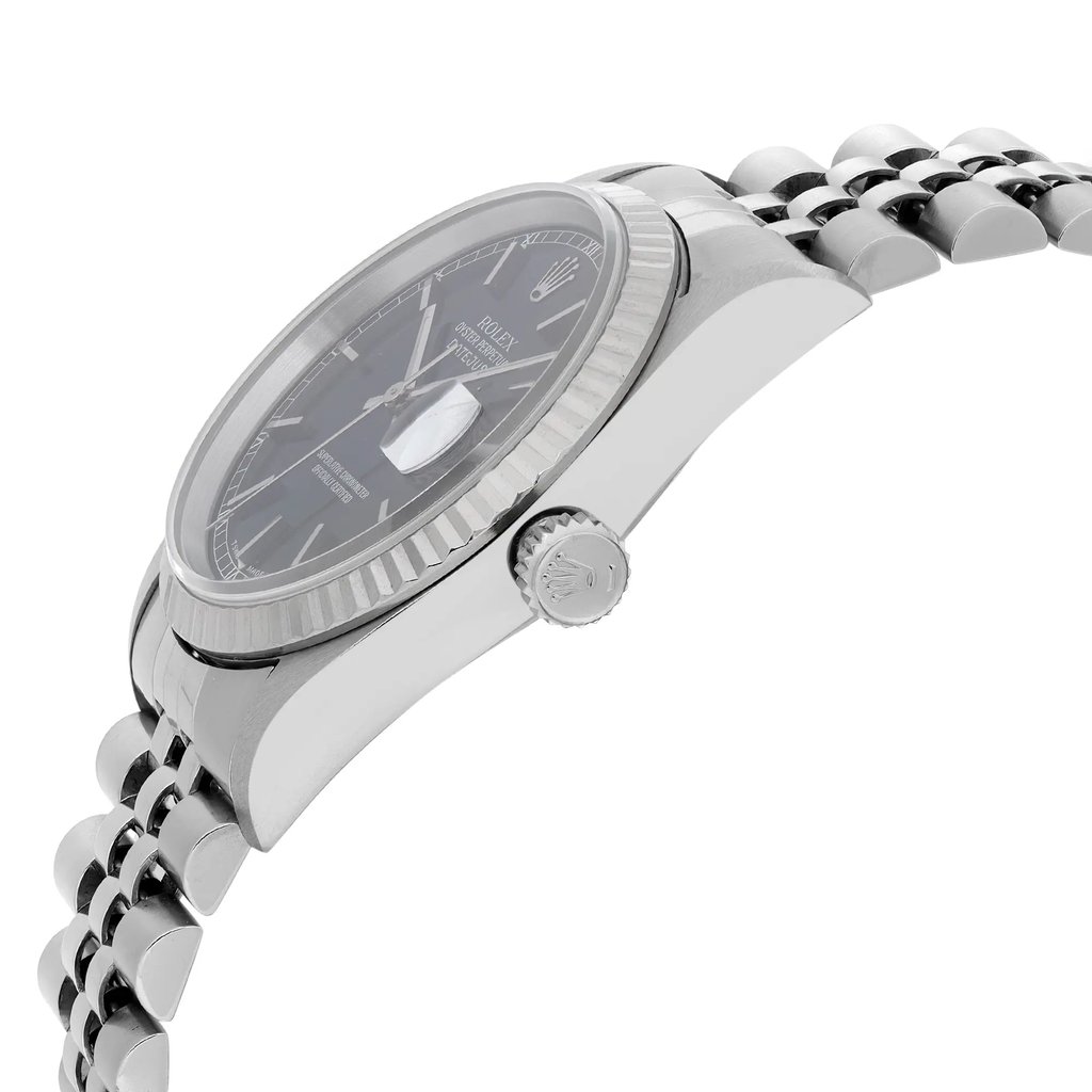 View Of Crown Facing Side Of Rolex 16234 Stainless Steel Watch Pre Owned Condition