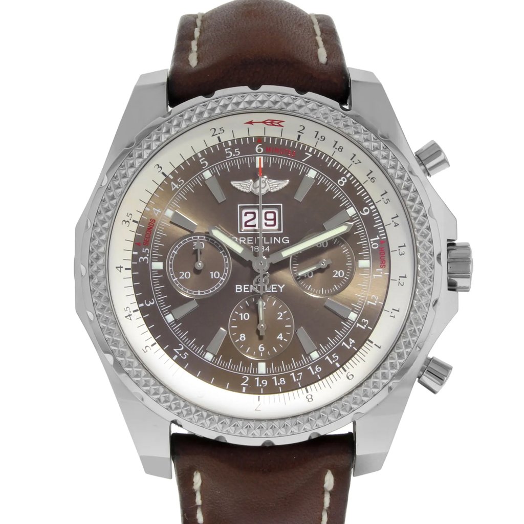 Up Close Front Facing Picture Of Breitling A4436212/Q504-2LD Stainless Steel Watch Pre Owned Condition