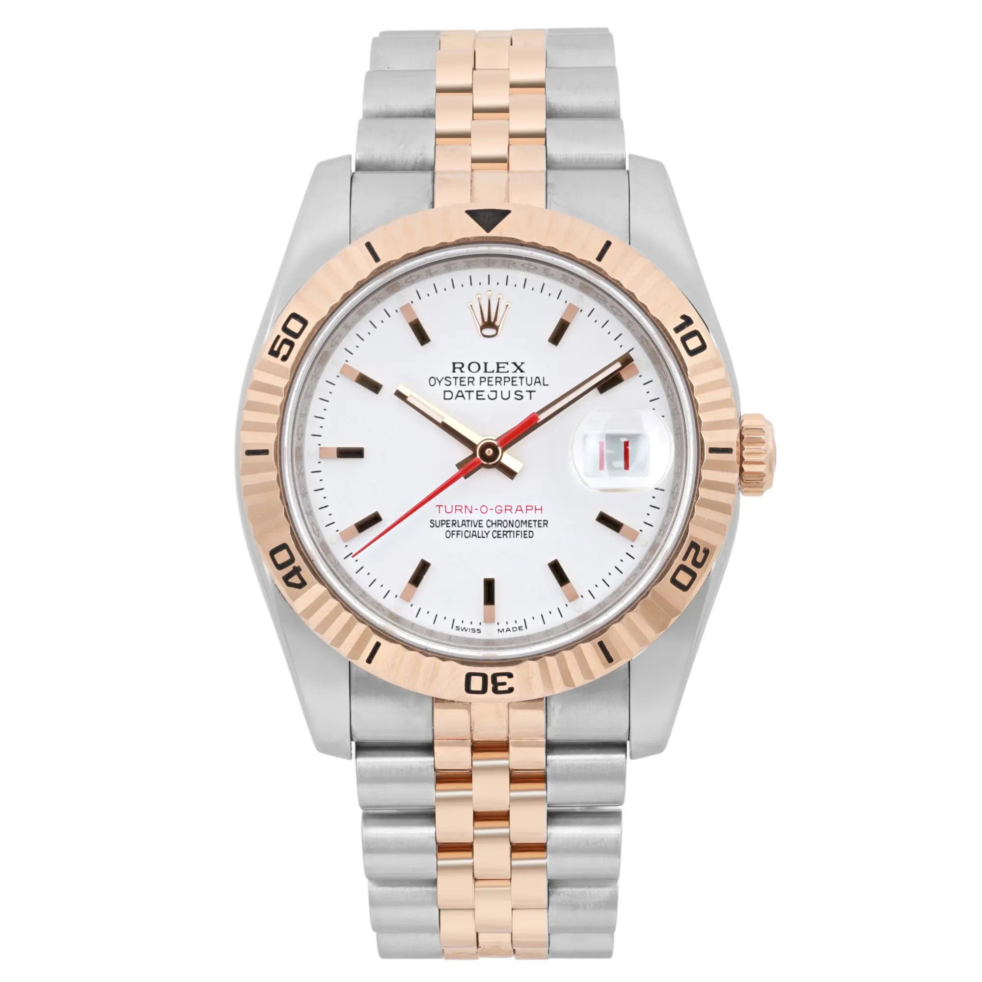 Front Full View Of Rolex 116261 Stainless Steel Watch Pre Owned Condition Excellent