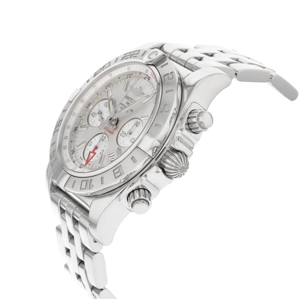 View Of Crown Facing Side Of Breitling AB042011-Q589 Stainless Steel Watch Pre Owned Condition