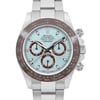 Up Close Front Facing Picture Of Rolex 116506-0001 Platinum Watch Pre Owned Condition