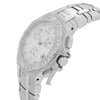 An image of a pre-owned wristwatch shown from a side profile view. The focus is on the crown, which is prominently displayed. The watch features a metallic bracelet and a round face with a decorative bezel. The angle captures the detailing on the side and the texture of the wristband, with the watch positioned at a close distance.