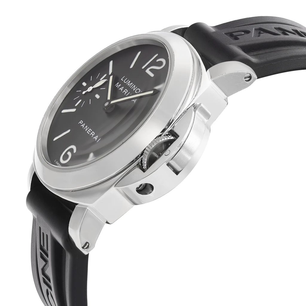 View Of Crown Facing Side Of Panerai PAM00111 Stainless Steel Watch Pre Owned Condition