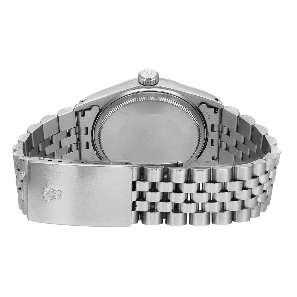 Back View Of Screwback Back Case And Closed Stainless Steel Band Of Rolex 1601 Watch Pre Owned Condition