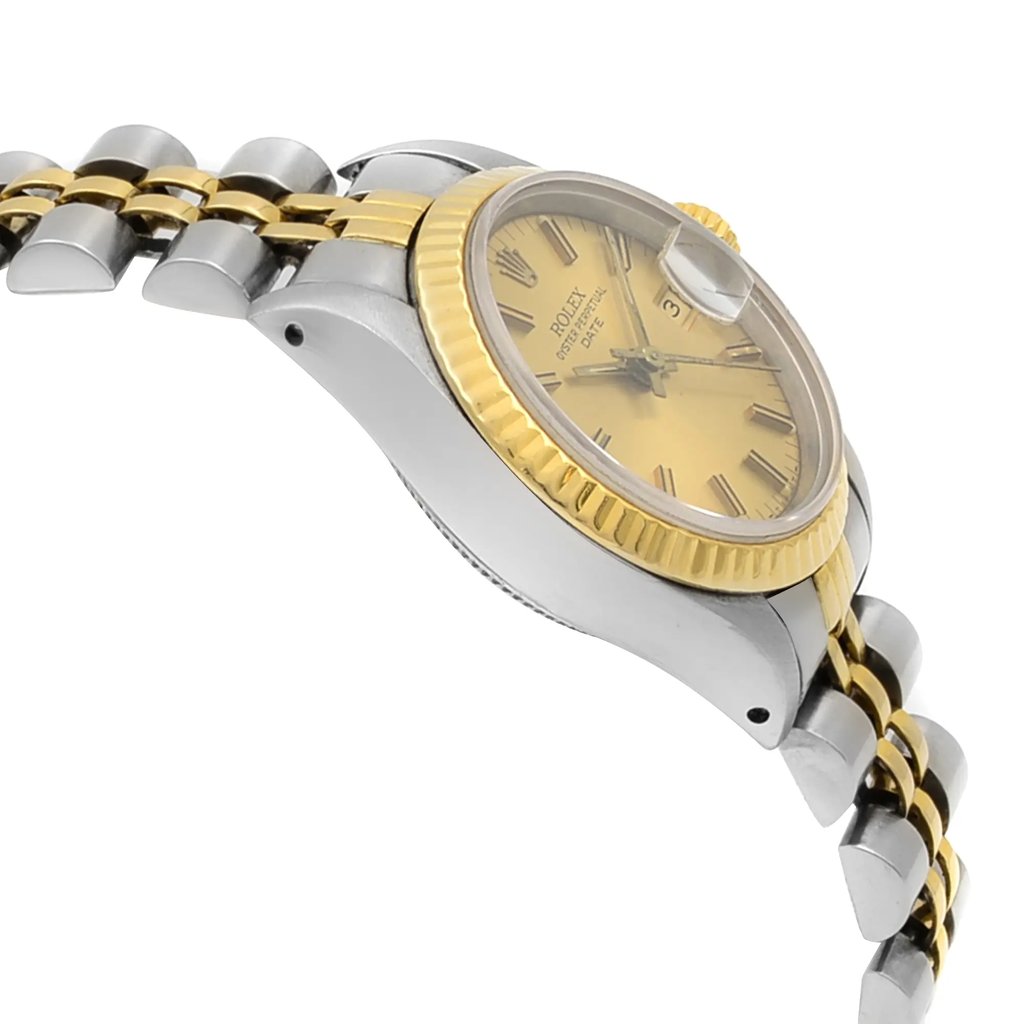 View Of Opposite Crown Facing Side Of Rolex 69173 Stainless Steel Watch Pre Owned Condition