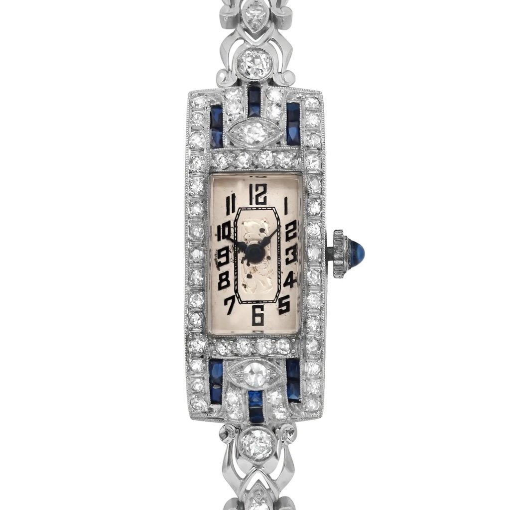 Front Full View Of Unbranded NA Platinum Watch Pre Owned Condition {Product Condition}