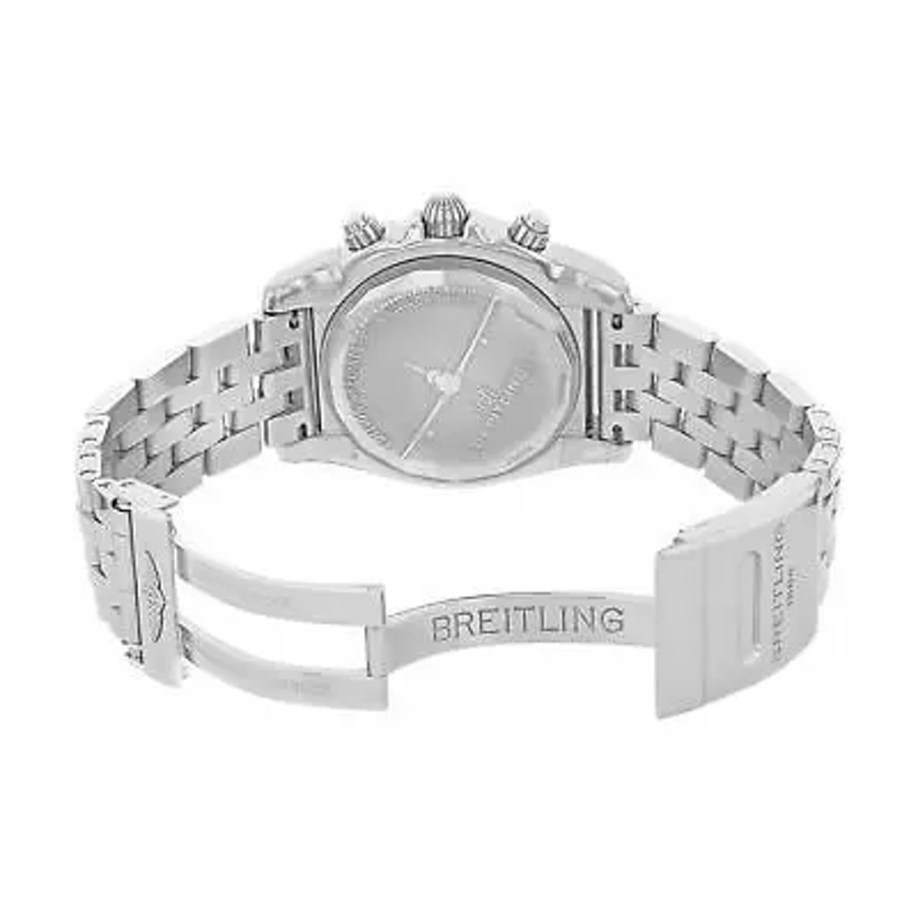 Back View Of {Caseback} Back Case And Open Stainless Steel Band Of Breitling AB01154G/G786-375A Watch Display Model Condition