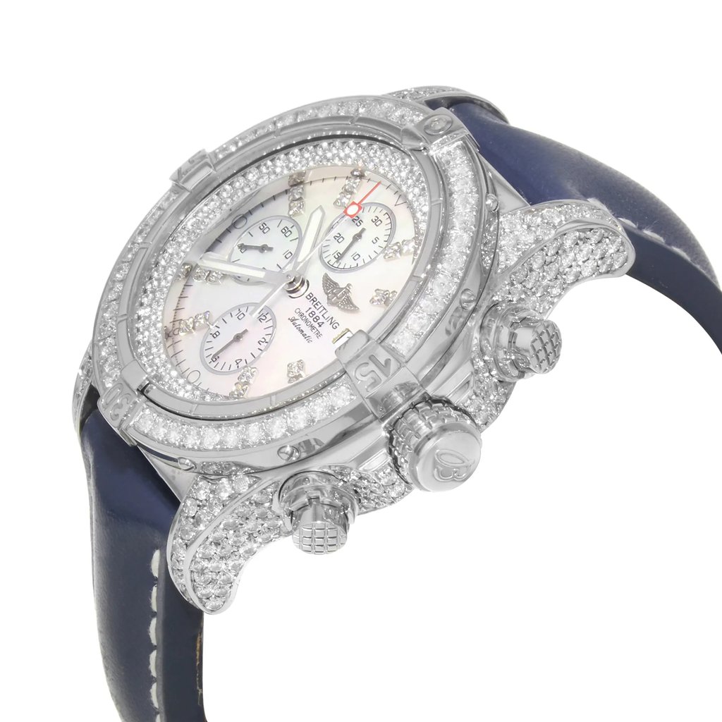 View Of Crown Facing Side Of Breitling A13370 Stainless Steel Watch Pre Owned Condition