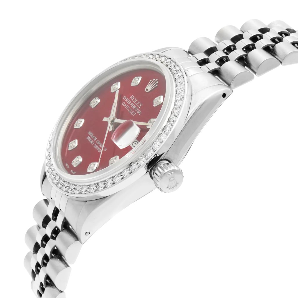 View Of Crown Facing Side Of Rolex 16014 Stainless Steel Watch Pre Owned Condition