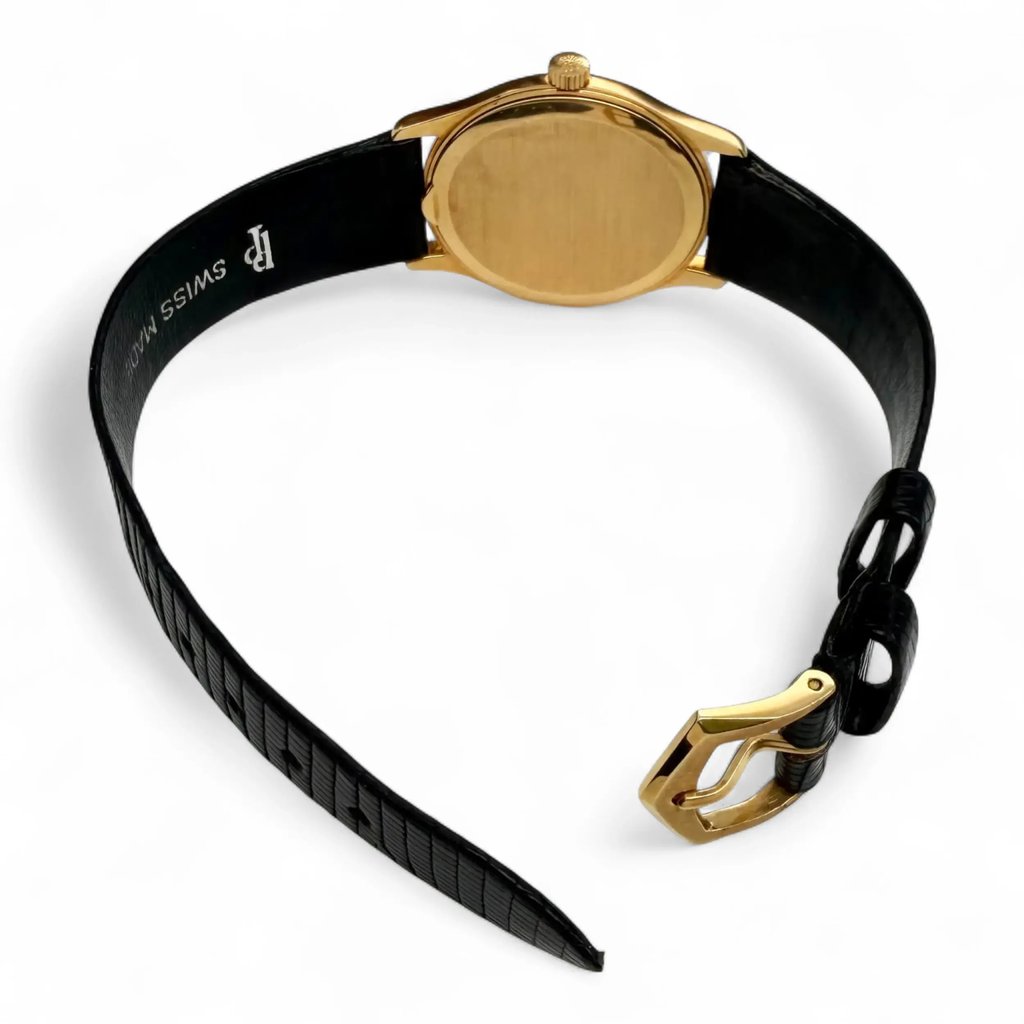 Back View Of Snap Back Case And Open Leather Band Of Patek Philippe 3923J Watch Pre Owned Condition