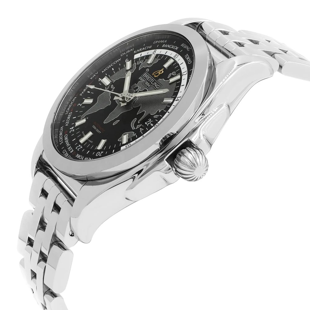 View Of Crown Facing Side Of Breitling WB3510U4/BD94-375A Stainless Steel Watch Pre Owned Condition