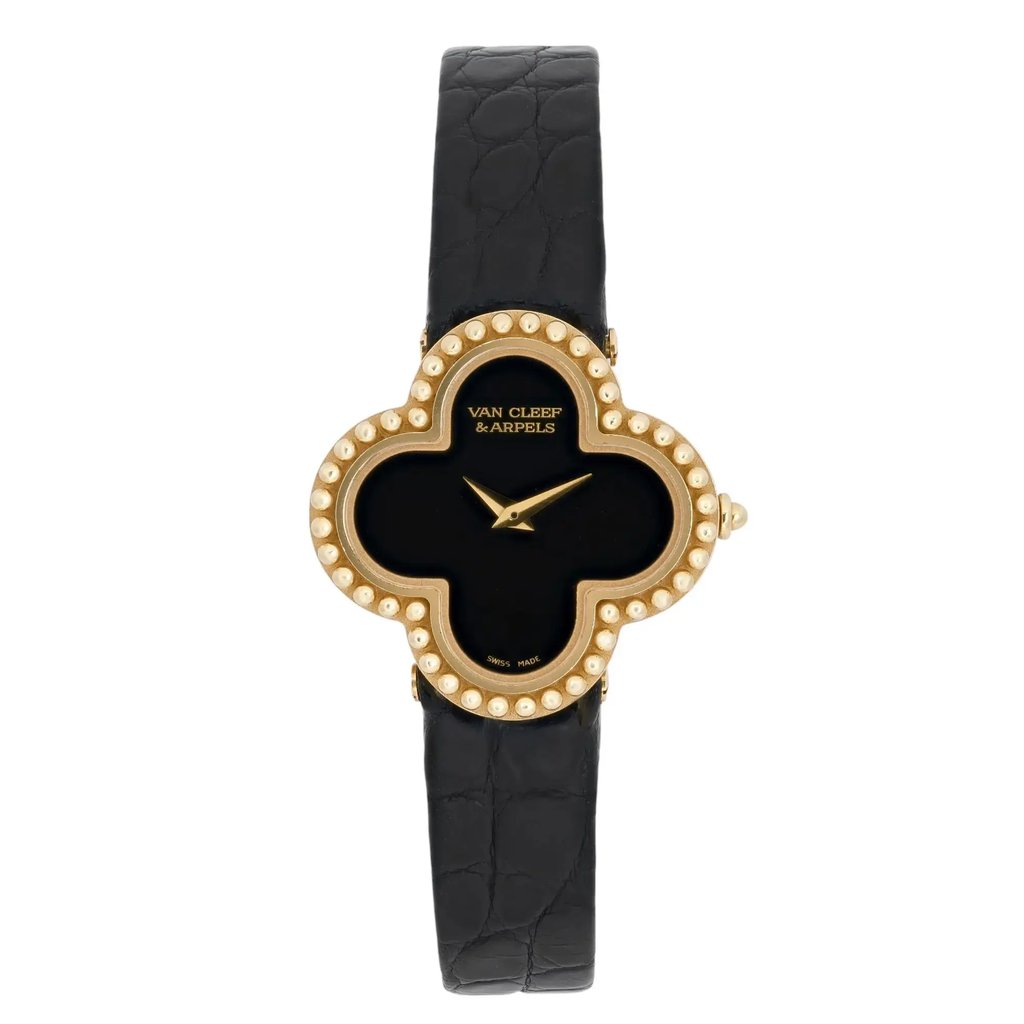 Front Full View Of Van Cleef & Arpels VCARD21900 Yellow Gold Watch Pre Owned Condition Good