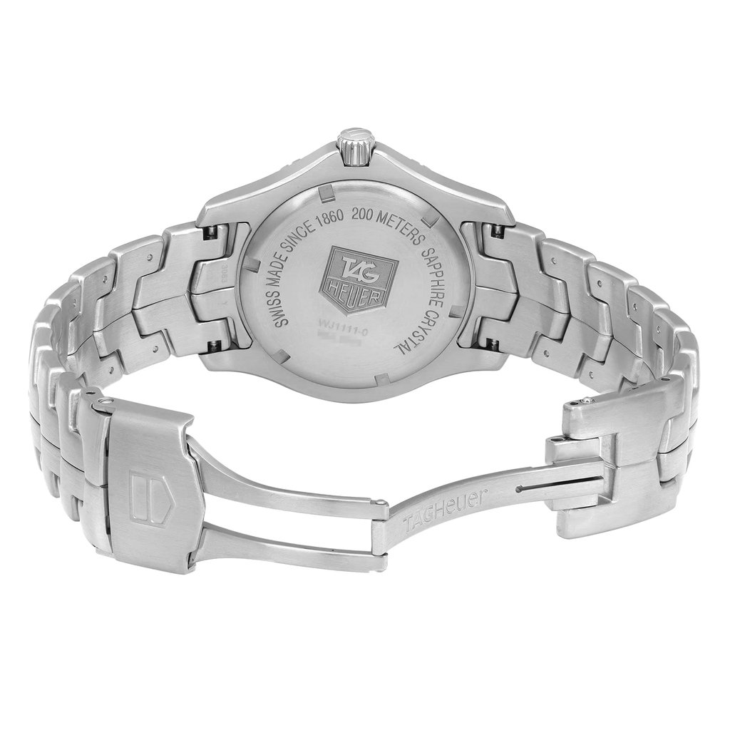 Back View Of Screwback Back Case And Open Stainless Steel Band Of TAG Heuer WJ1111.BA0570 Watch Pre Owned Condition