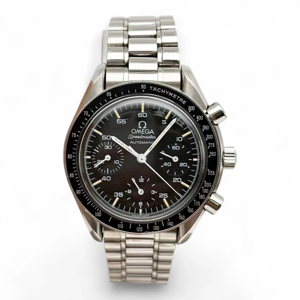 Front Full View Of OMEGA 3510.50.00 Stainless Steel Watch Pre Owned Condition Good