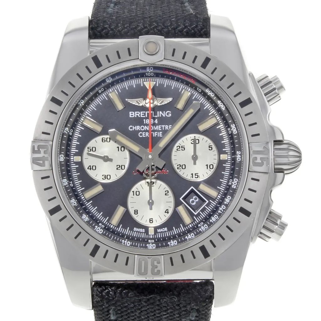 Up Close Front Facing Picture Of Breitling AB01154G/BD13-1FD Stainless Steel Watch Pre Owned Condition