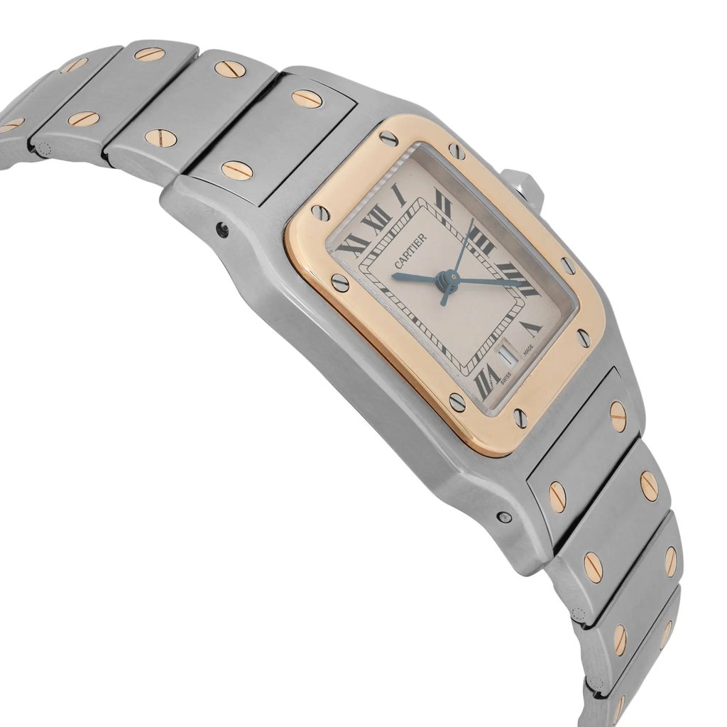 View Of Opposite Crown Facing Side Of Cartier 187901 Stainless Steel Watch Pre Owned Condition