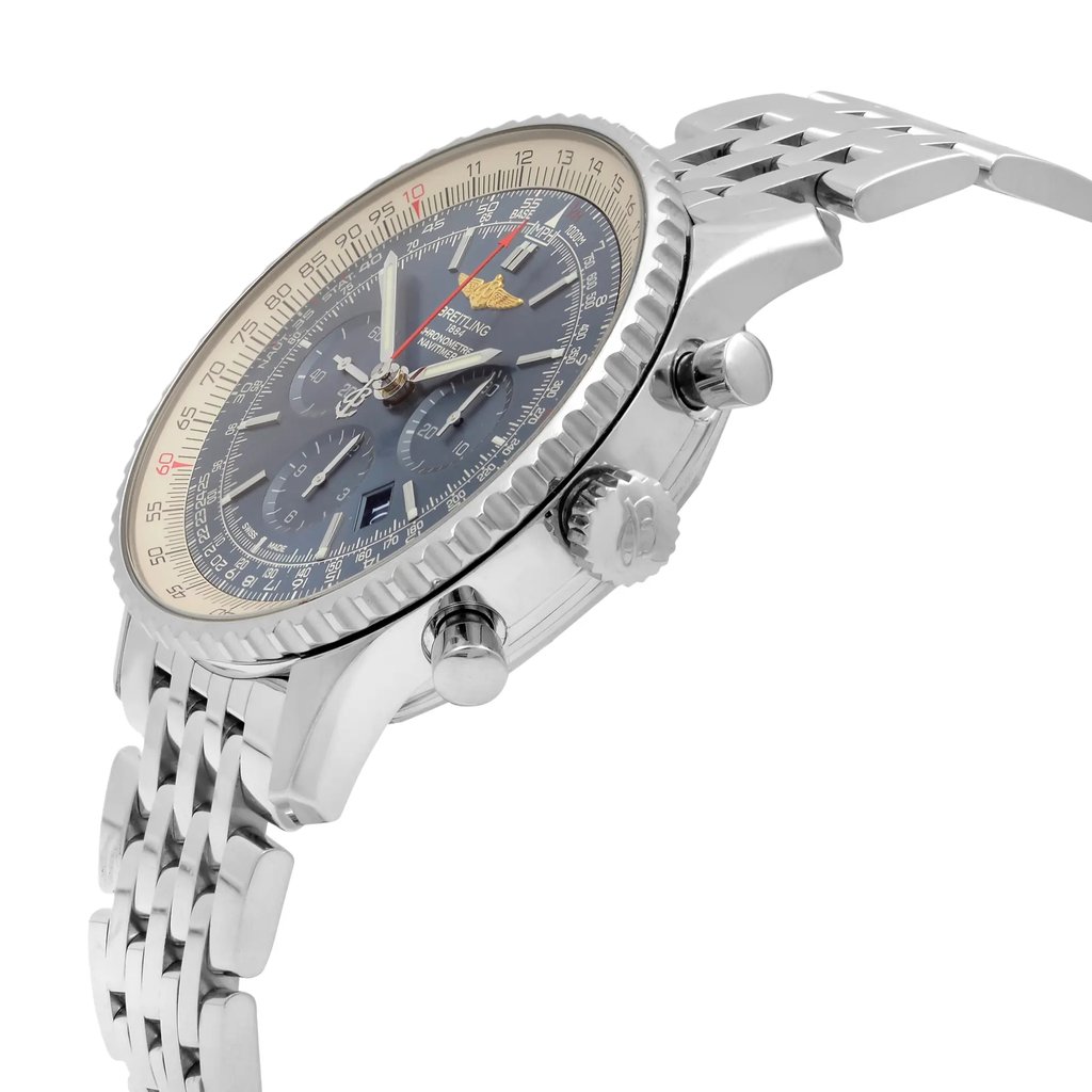 View Of Crown Facing Side Of Breitling AB012721/CA05-453A Stainless Steel Watch Pre Owned Condition