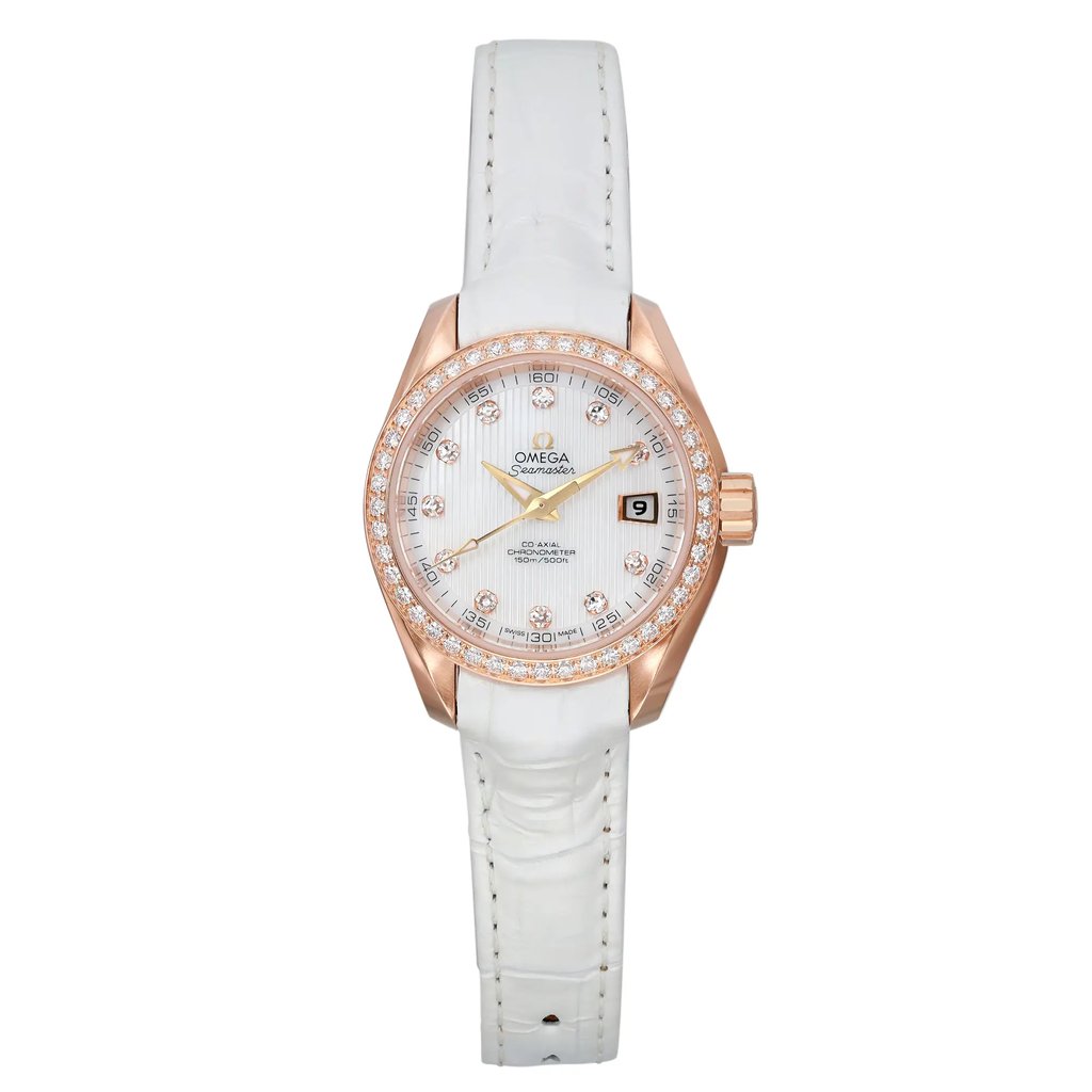 Front Full View Of OMEGA 231.58.30.20.55.001 Rose Gold Watch Unworn Condition Excellent