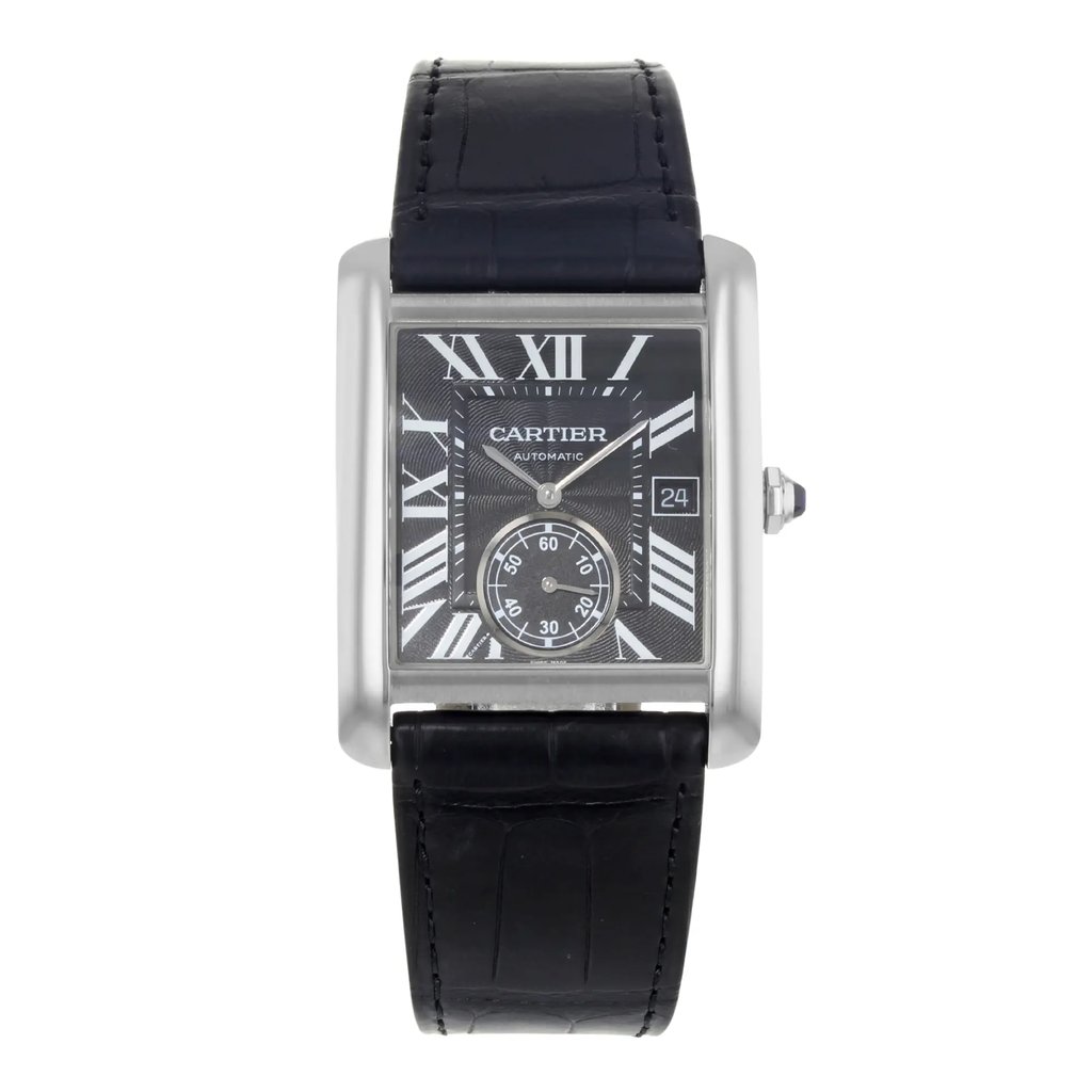 Front Full View Of Cartier W5330004 Stainless Steel Watch Pre Owned Condition {Product Condition}