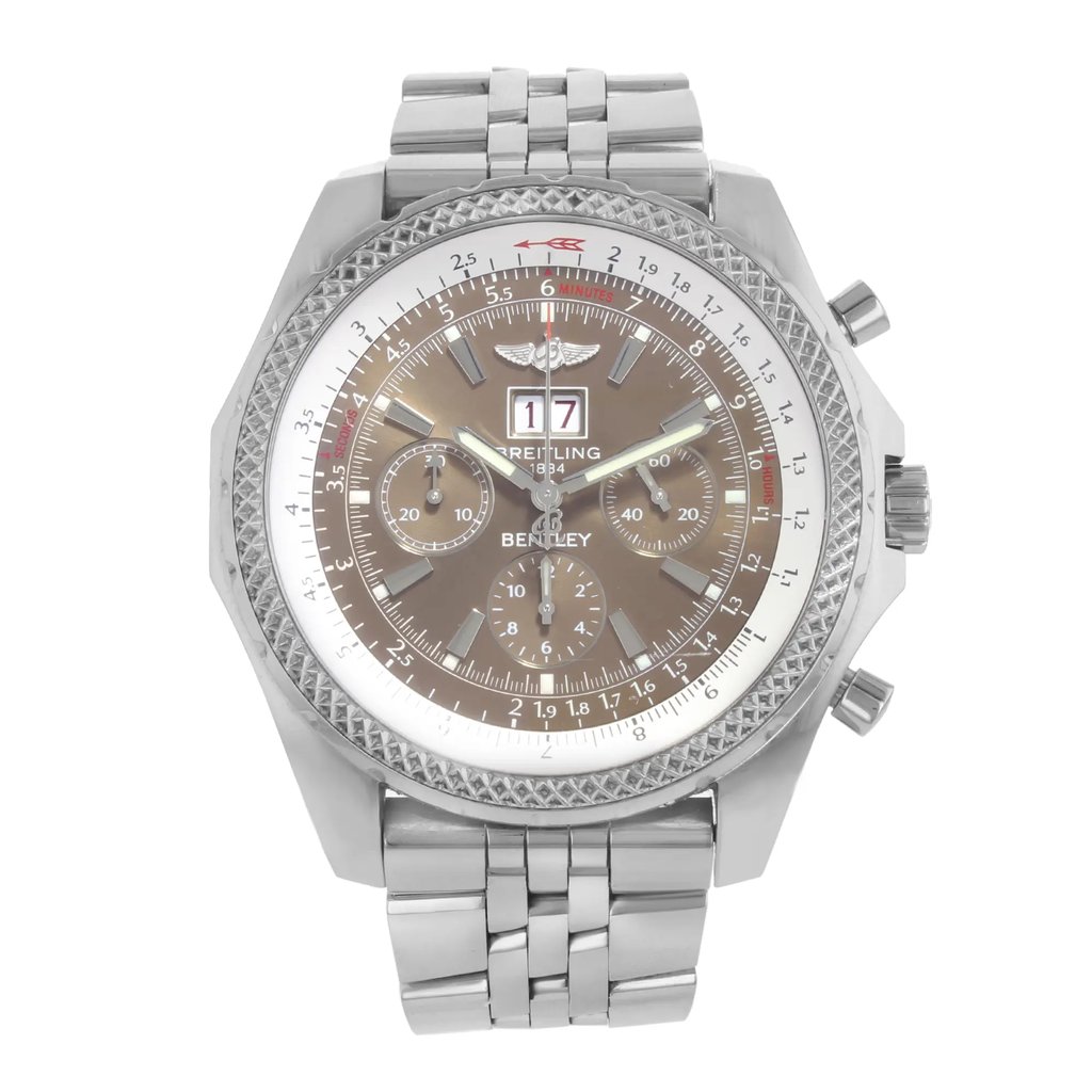 Front Full View Of Breitling A4436212/Q504-970A Stainless Steel Watch Pre Owned Condition {Product Condition}