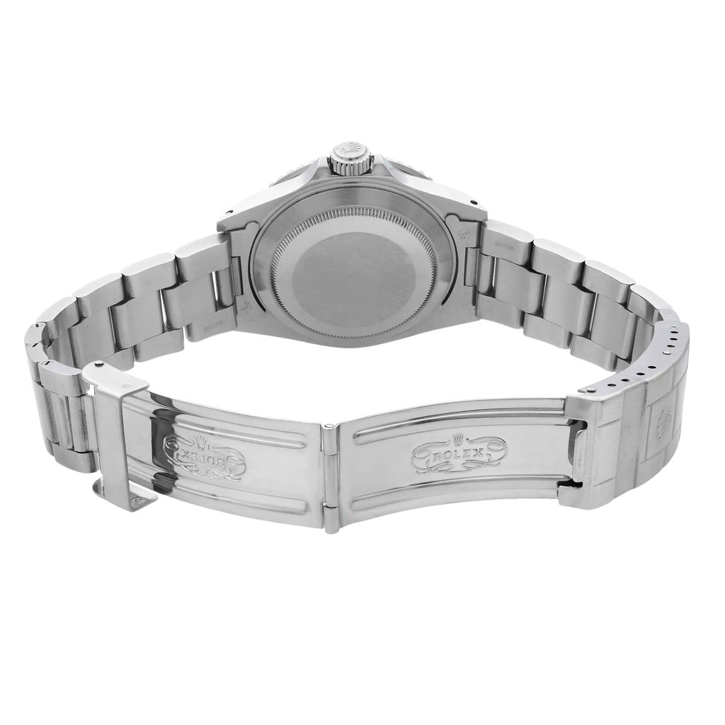 Back View Of {Caseback} Back Case And Open Stainless Steel Band Of Rolex 16610 Watch Pre Owned Condition