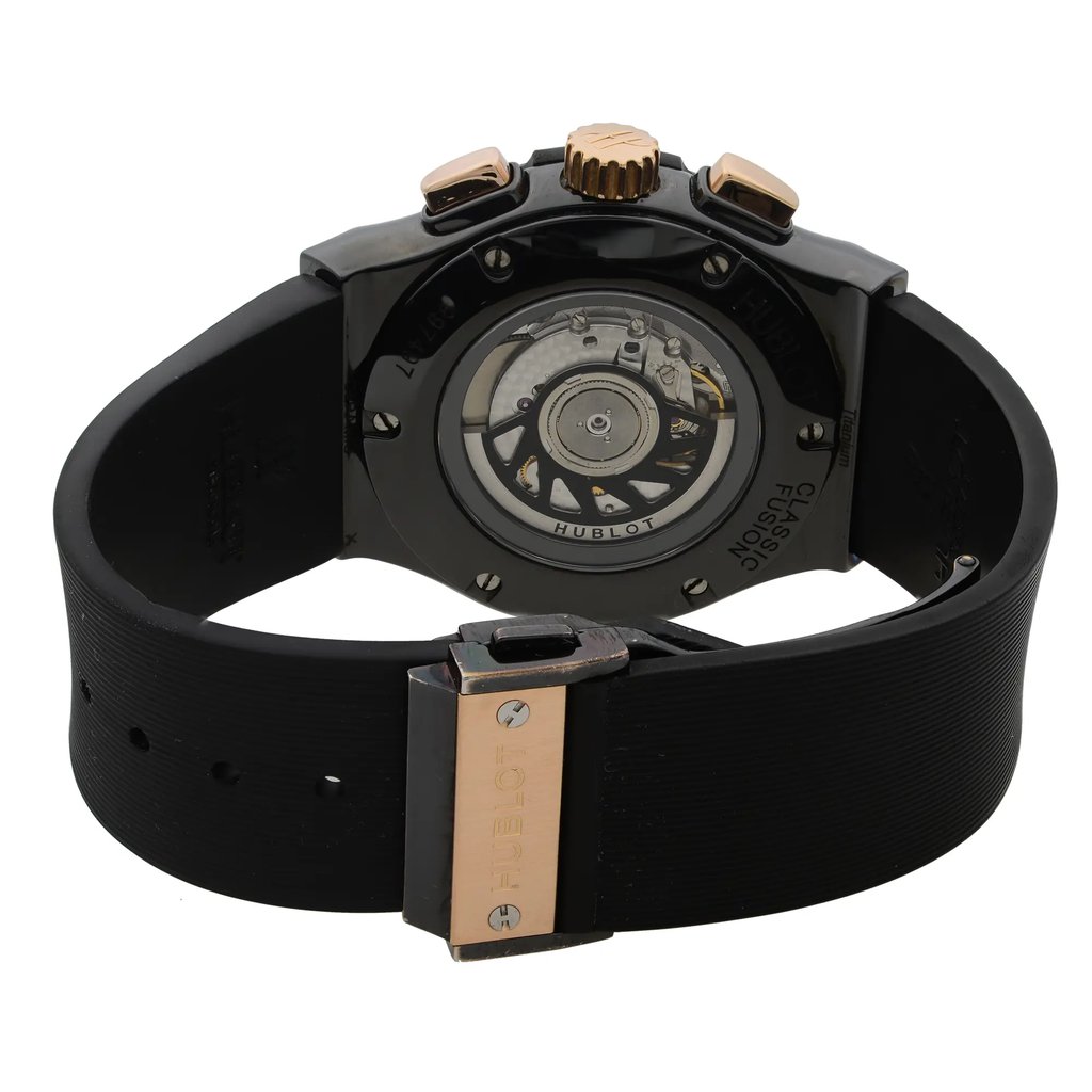 Back View Of {Caseback} Back Case And Closed Rubber Band Of Hublot 521.CO.1781.RX Watch Pre Owned Condition