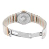 Back View Of Solid Back Case And Open Stainless Steel,Gold Plated,Gold Band Of OMEGA 1272.10.00 Watch Pre Owned Condition