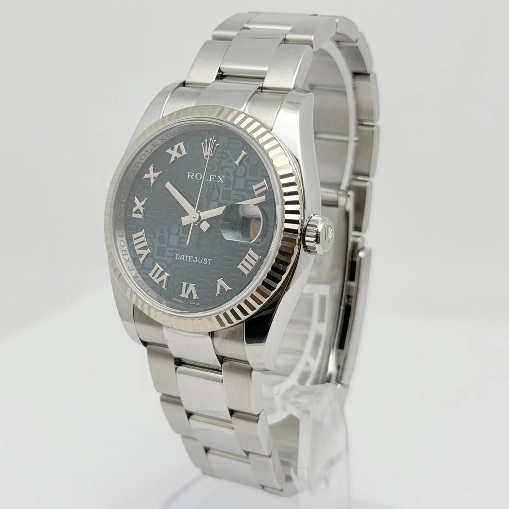 View Of Crown Facing Side Of Rolex 116234 Stainless Steel Watch Pre Owned Condition