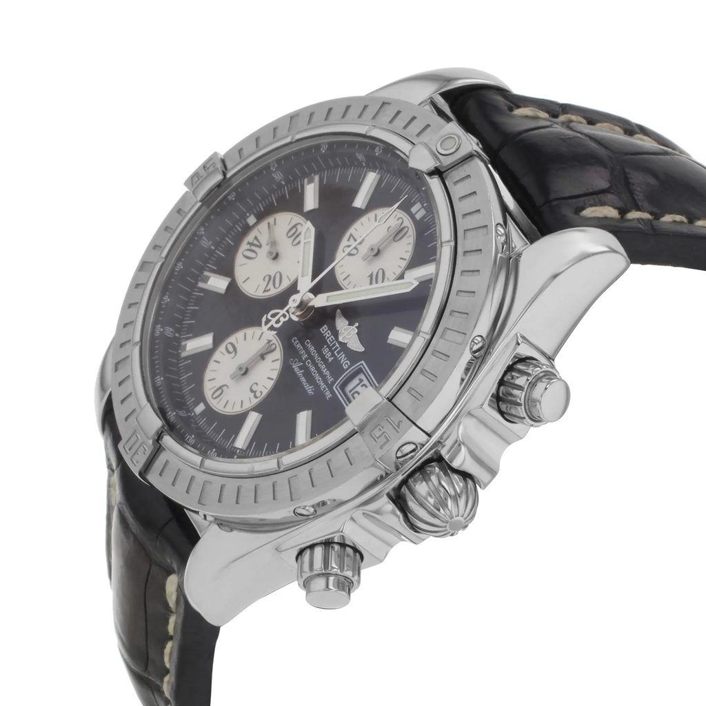View Of Crown Facing Side Of Breitling A1335611/B719-1CD Stainless Steel Watch Pre Owned Condition