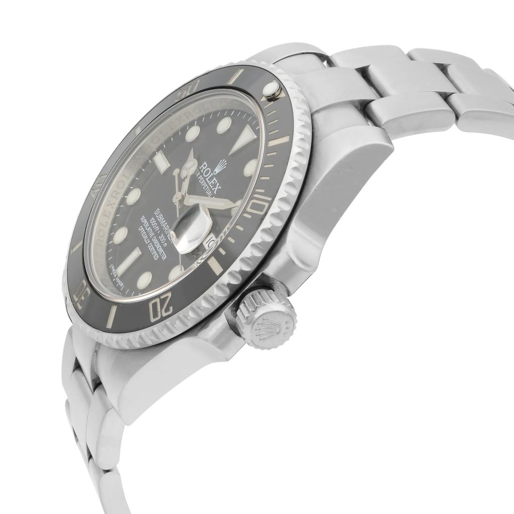 View Of Crown Facing Side Of Rolex 116610LN Stainless Steel Watch Pre Owned Condition