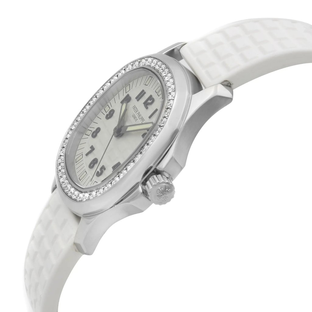 View Of Crown Facing Side Of Patek Philippe 5067A-011 Stainless Steel Watch Unworn Condition