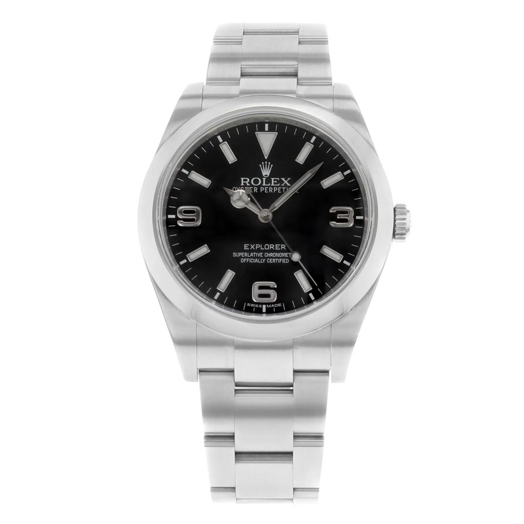 Front Full View Of Rolex 214270 Stainless Steel Watch Pre Owned Condition {Product Condition}