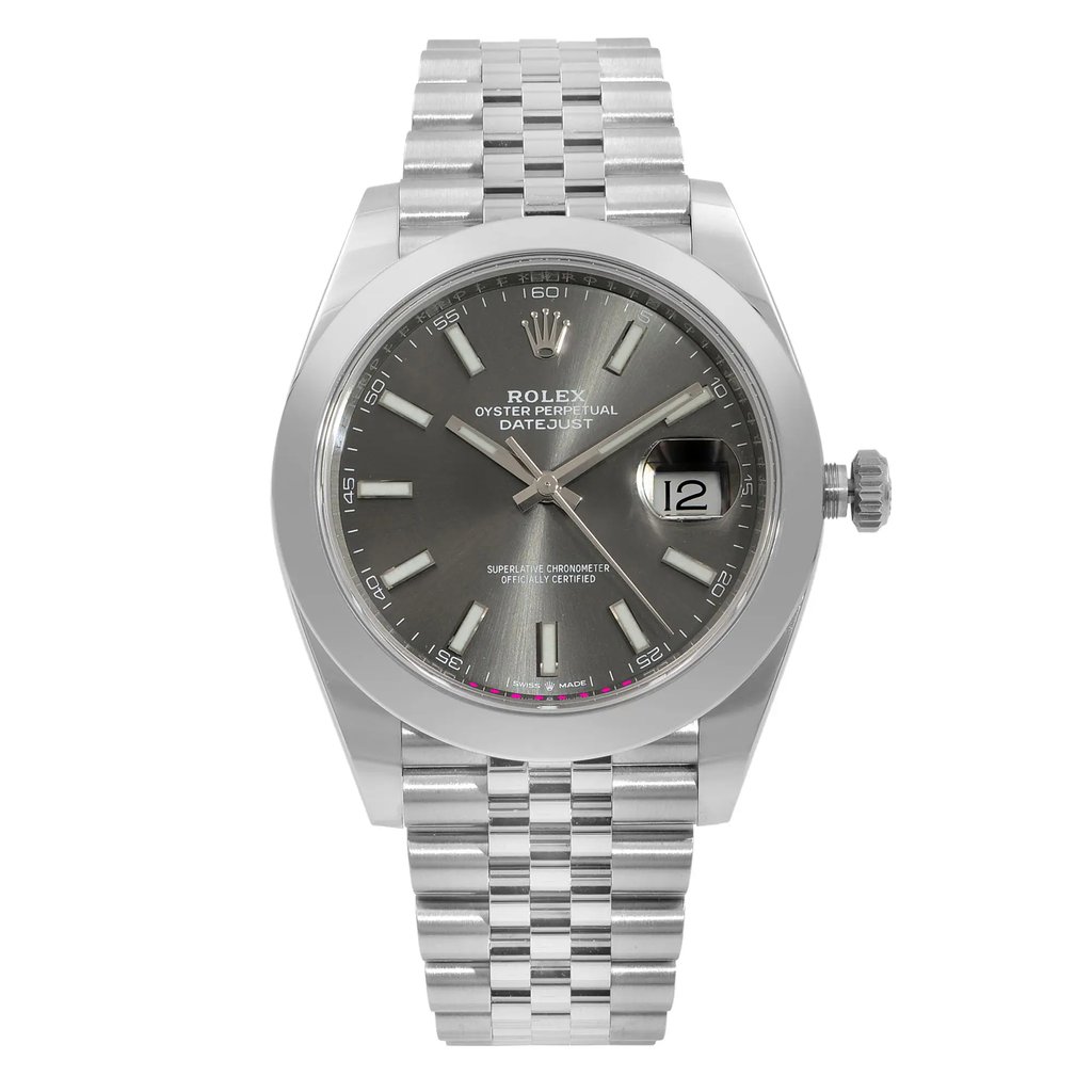 Front Full View Of Rolex 126300-0008 Stainless Steel Watch Unworn Condition Excellent