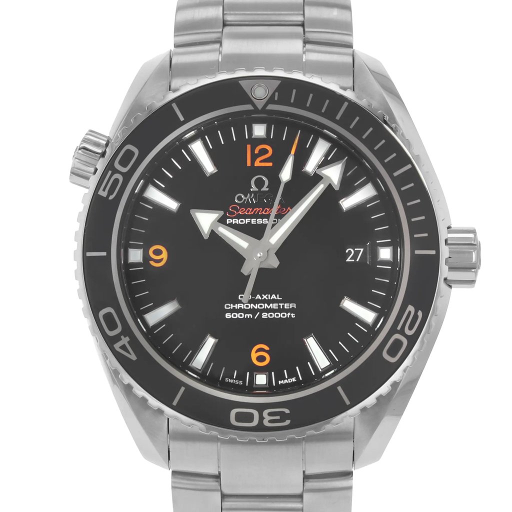 Up Close Front Facing Picture Of OMEGA 232.30.46.21.01.003 Stainless Steel Watch Unworn Condition