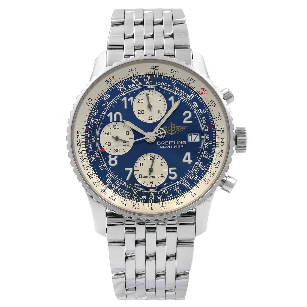 Front Full View Of Breitling A13322 Stainless Steel Watch Pre Owned Condition {Product Condition}