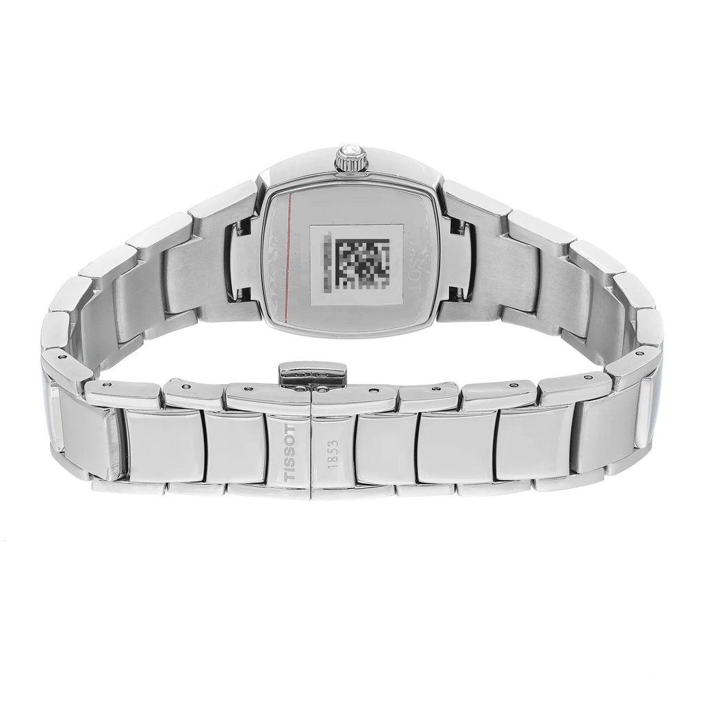 Back View Of Solid Back Case And Closed Stainless Steel Band Of Tissot T053.310.61.112.00 Watch Display Model Condition